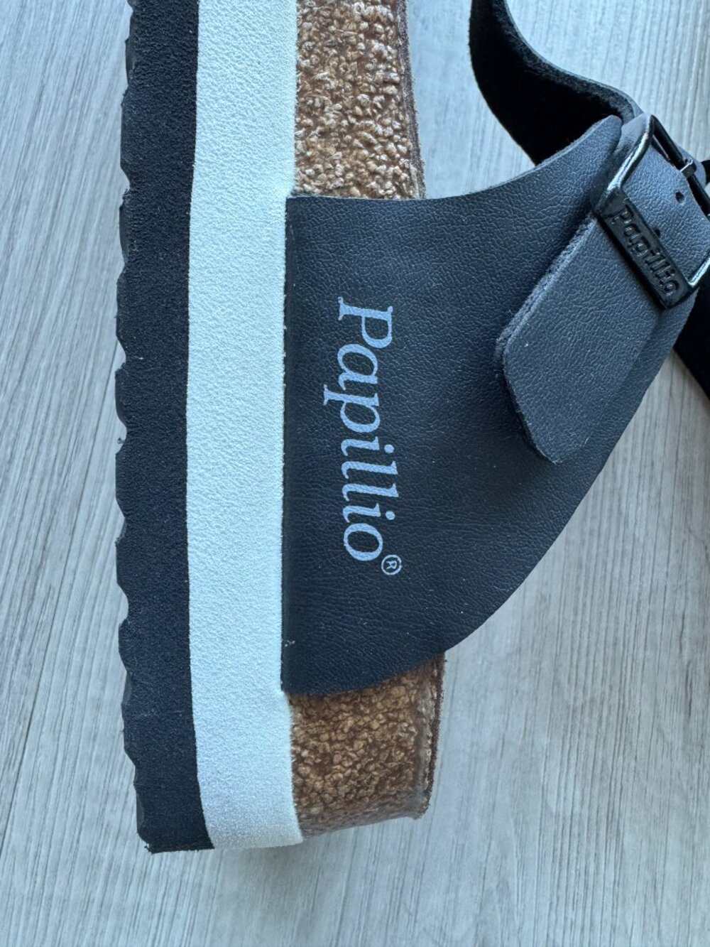 ✨ Papillio Gizeh Platform Birko-Flor – Black & White | Size 39 / US 8–8.5 – New - Picture 10 of 14